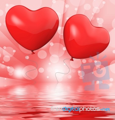 Heart Balloons Displays Love Wedding And Marriage Stock Image