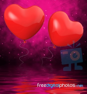 Heart Balloons Displays Mutual Attraction And Affection Stock Image