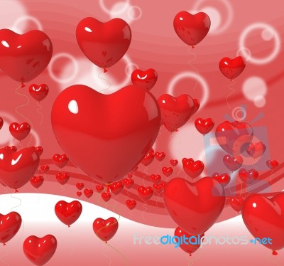 Heart Balloons On Background Means Passion Love And Romance Stock Image