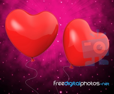 Heart Balloons Show Mutual Attraction And Affection Stock Image