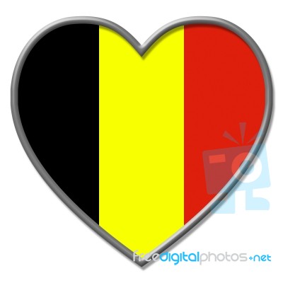 Heart Belgium Indicates Valentine Day And Belgian Stock Image