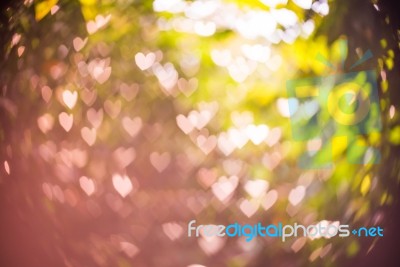 Heart Bokeh Background Stock Photo