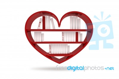 Heart Bookshelf Stock Image