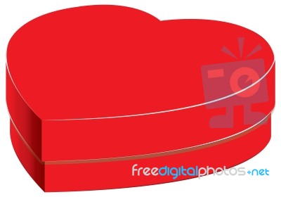 Heart Box And Bright Gift Isolated On White Background. Valentine's And Wedding Day In Holiday.  Gift Box Stock Image