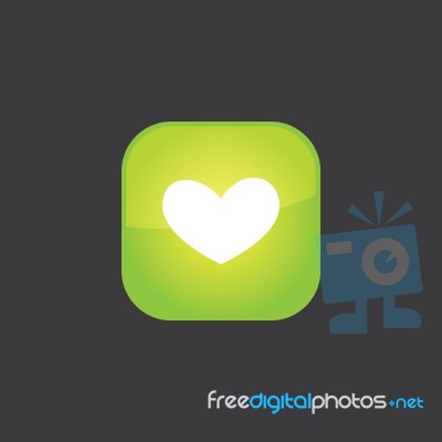 Heart Button Icon Flat   Illustration  Stock Image