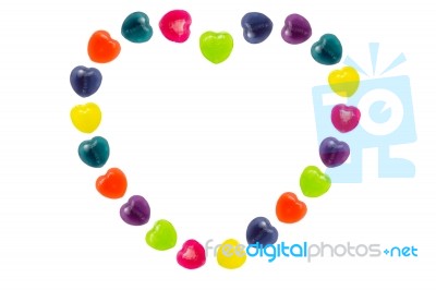 Heart Candy Set In Heart Shape For Valentine Stock Photo