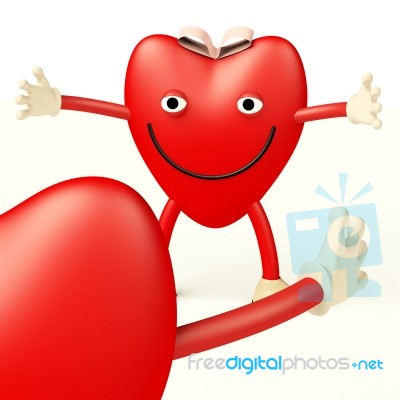 Heart Cartoon Characters Stock Image