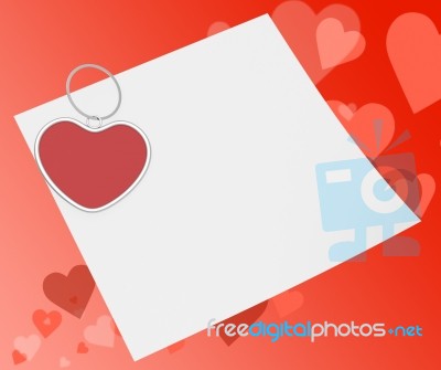 Heart Clip On Note Means Affection Note Or Love Message Stock Image