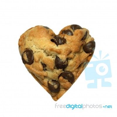 Heart Cookie Isolated On White Background Stock Photo