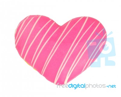 Heart Donut Isolated On White Background Stock Photo