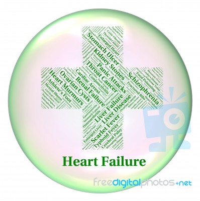 Heart Failure Shows Ailments Hf And Attack Stock Image