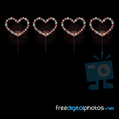 Heart Firework Stock Photo