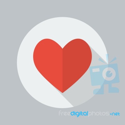 Heart Flat Icon Stock Image