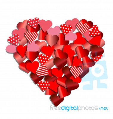 Heart From Red Paper For Valentine Card Stock Image