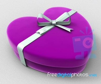 Heart Gift Means Valentines Day And Celebrate Stock Image