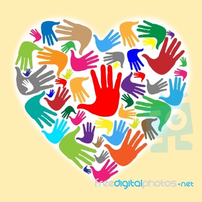 Heart Hands Means Valentine's Day And Child Stock Image