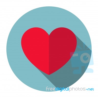 Heart Icon Flat Design Stock Image