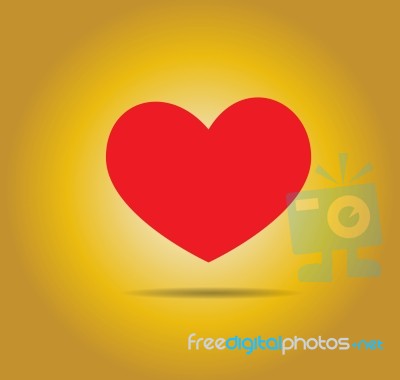 Heart Icon In Gold Background Stock Image