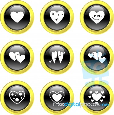 Heart Icon Set Stock Image