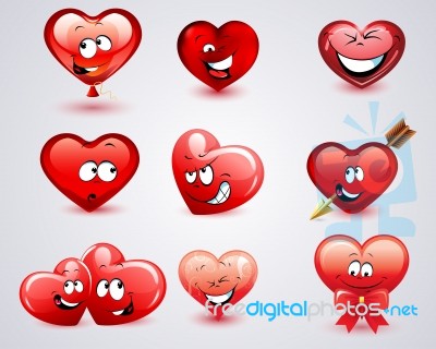 Heart Icon With Laugh And Smile Stock Image