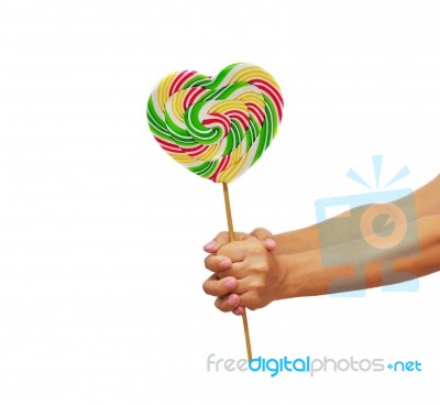 Heart Lolly Stock Photo