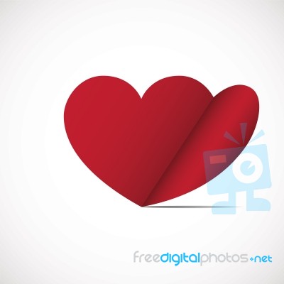 Heart Love Flat Design Icon  Illustration Stock Image