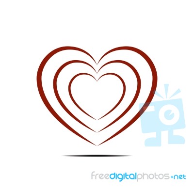 Heart Love Flat Design Icon  Illustration Stock Image