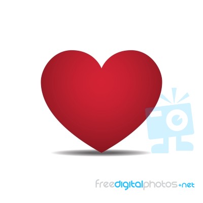 Heart Love Flat Design Icon  Illustration Stock Image