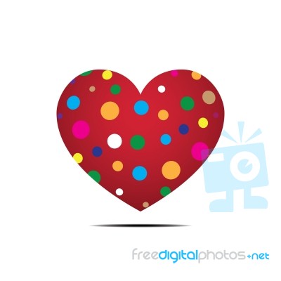 Heart Love Flat Design Icon  Illustration Stock Image