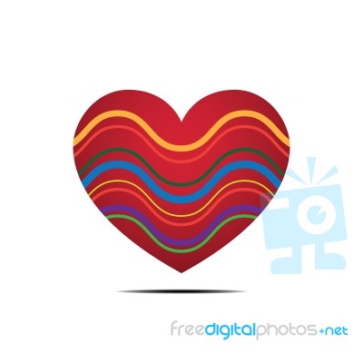 Heart Love Flat Design Icon  Illustration Stock Image