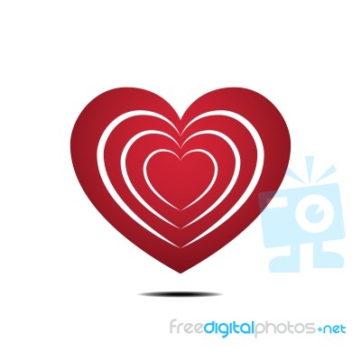 Heart Love Flat Design Icon  Illustration Stock Image