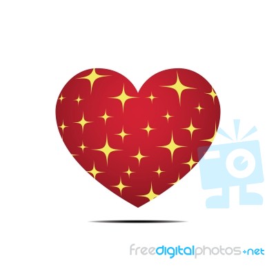 Heart Love Flat Design Icon  Illustration Stock Image