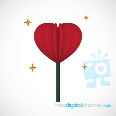 Heart Love Lollipop Sweet Food Flat Design Icon  Illustrat Stock Image