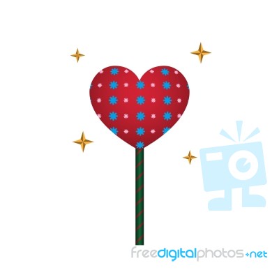 Heart Love Lollipop Sweet Food Flat Design Icon  Illustrat Stock Image