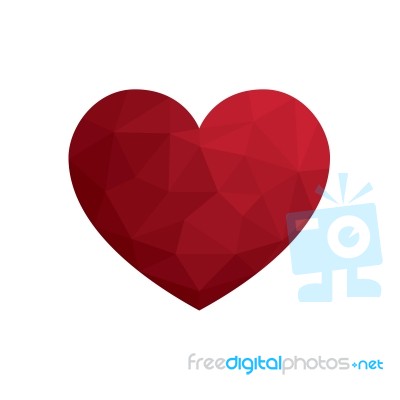 Heart Love Polygon Geometric Flat Design Icon  Illustratio Stock Image