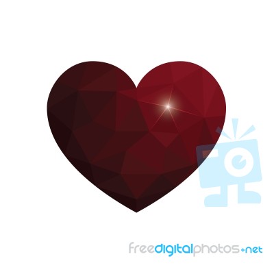 Heart Love Polygon Geometric Flat Design Icon  Illustratio Stock Image