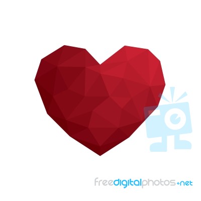 Heart Love Polygon Geometric Flat Design Icon  Illustratio Stock Image