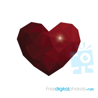 Heart Love Polygon Geometric Flat Design Icon  Illustratio Stock Image