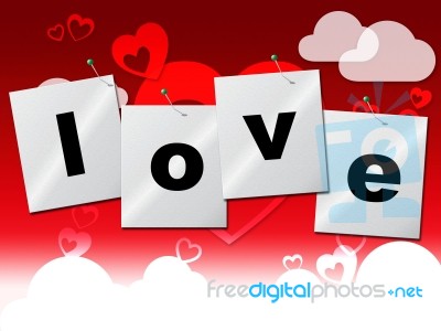 Heart Love Represents Valentine Day And Compassionate Stock Image