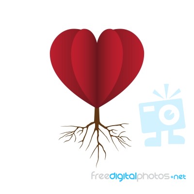 Heart Love Root Flat Icon  Illustration Stock Image