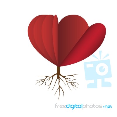 Heart Love Root Flat Icon  Illustration Stock Image