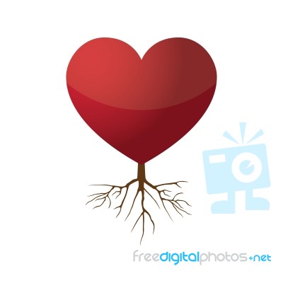 Heart Love Root Flat Icon  Illustration Stock Image