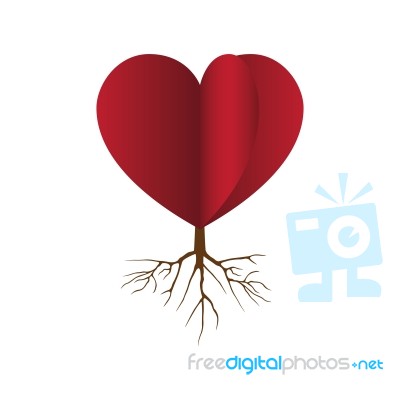 Heart Love Root Flat Icon  Illustration Stock Image