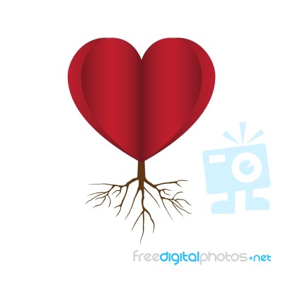 Heart Love Root Flat Icon  Illustration Stock Image