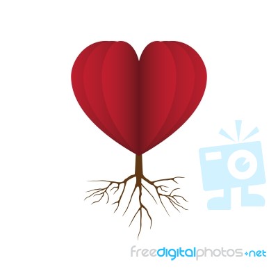 Heart Love Root Flat Icon  Illustration Stock Image