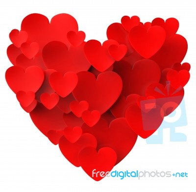 Heart Made With Hearts Means Dating Loving And Engagement Stock Image