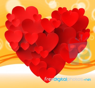 Heart Made With Hearts Means Romance Passion And Love Stock Image