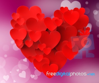 Heart Made With Hearts Means Romanticism Valentines And Love Stock Image