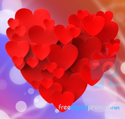 Heart Made With Hearts Shows Passionate Love And Loving Marriage… Stock Image