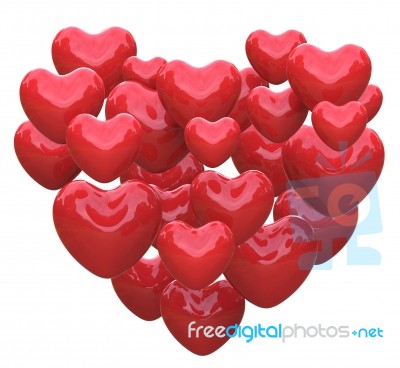 Heart Made With Hearts Shows Romance Love And Passion Stock Image